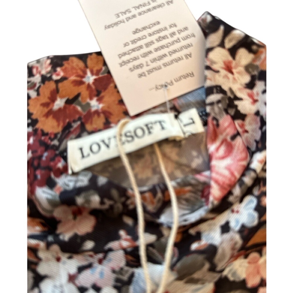 Love Soft NWT Floral Print long sleeve Top‎ womens size L - Picture 4 of 8